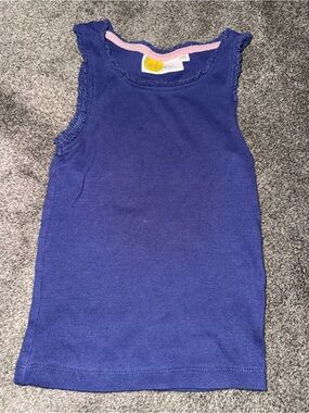 Boden Girls' Navy Ribbed Tank Top